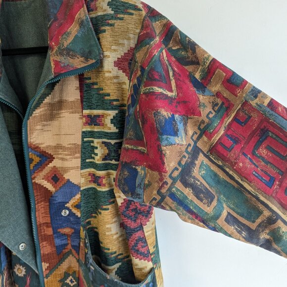 Southwestern Print Asymmetrical Jacket - Picture 6 of 9